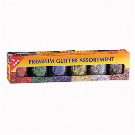 Hygloss Products Hygloss Products HYG37506-3 0.75 oz Glitter - 6 Per Pack - Pack of 3 HYG37506-3